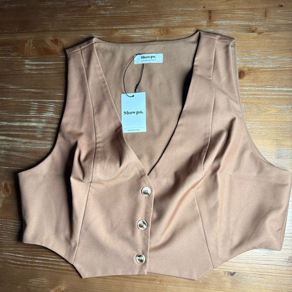 Showpo. Jackets & Blazers - Showpo Camel Button-Front Vest